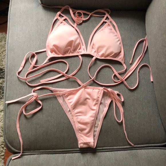Strappy Pink Bikini - Picture 3 of 7